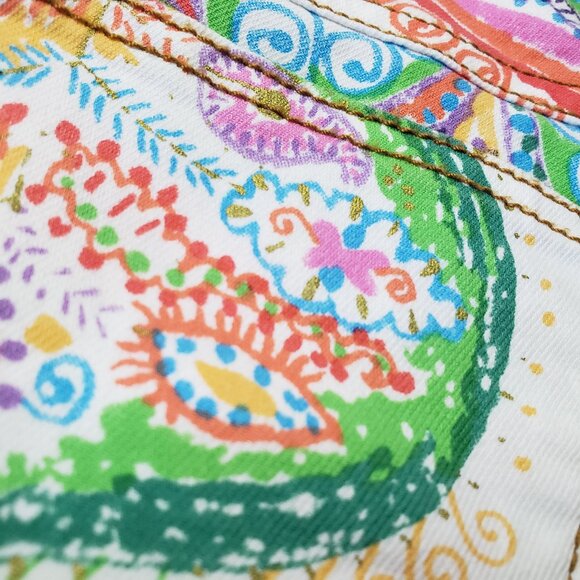 Bright + Lovely Desigual Spain Psychadelic Floral Pants Trousers Jeans! - Picture 16 of 16